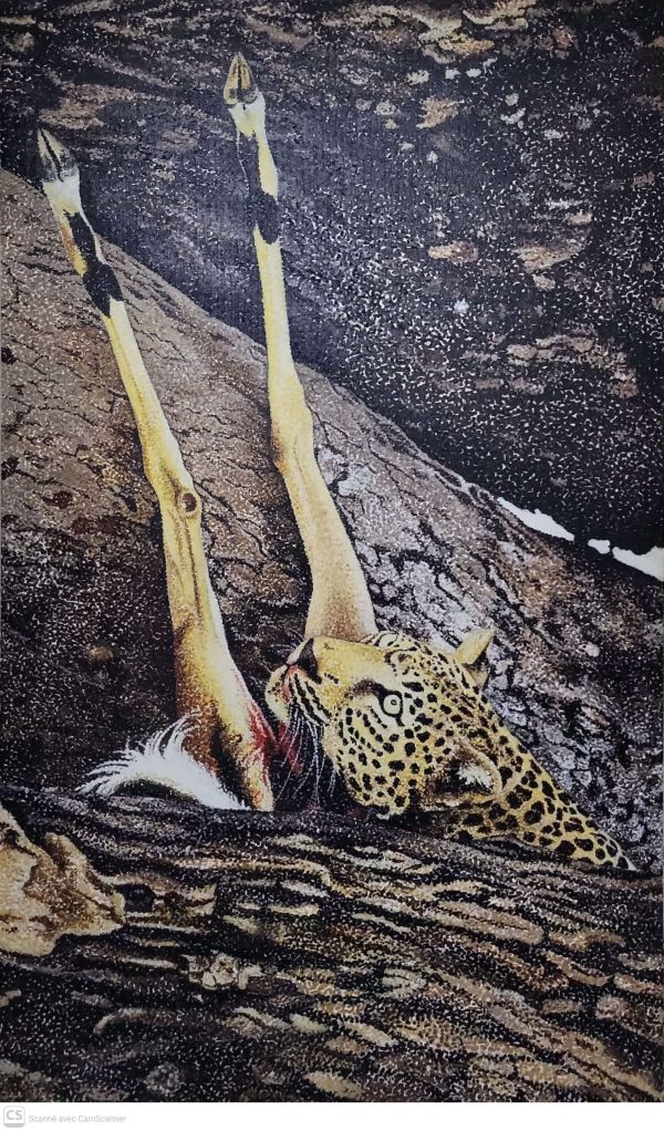 Léopard eating